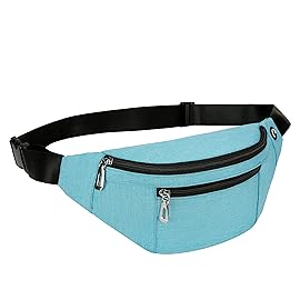Fanny Pack for Men & Women, Fashion Waterproof Waist Packs with Adjustable Belt, Casual Bag Bum Bags for Travel Sports Running. (2-Mint Green)