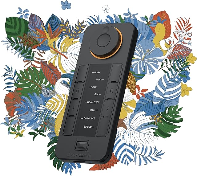 XENCELABS Quick Keys, pilot z 40 konfigurowalnymi klawiszami skrótów, programowalna jedną ręką klawiatura skrótów z wyświetlaczem OLED, bezprzewodowy kontroler klawiszowy do wyświetlacza tabletu do czarny