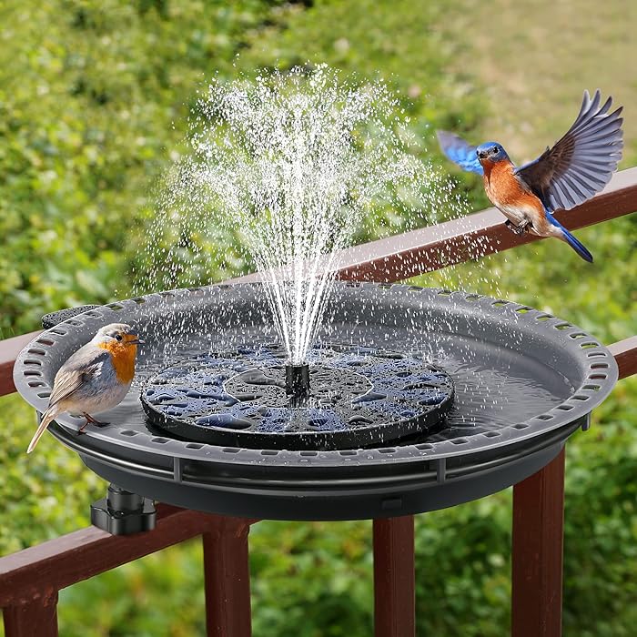 Buy Bird Bath with Solar Fountain Pump, Bird Bath Bowl Spa and Solar