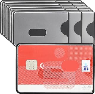 RFID NFC Funda Protectora para Tarjetas de crédito, Set de 3 Unidades, Parte Frontal Transparente