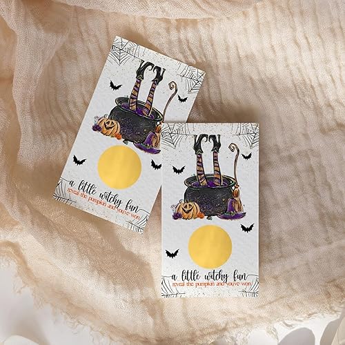 Miniatura 9 de Divertidas tarjetas para raspar de brujas, juegos de fiesta de Halloween para baby shower, boda, adultos, boletos de rifas de calabaza, recuerdos de
