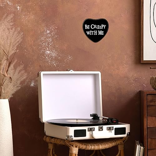 Miniatura 3 de Placa de madera en forma de corazón con gancho  Be Creepy With Me  Arte de pared gótico retro, sala de estar, letrero decorativo de madera de pino