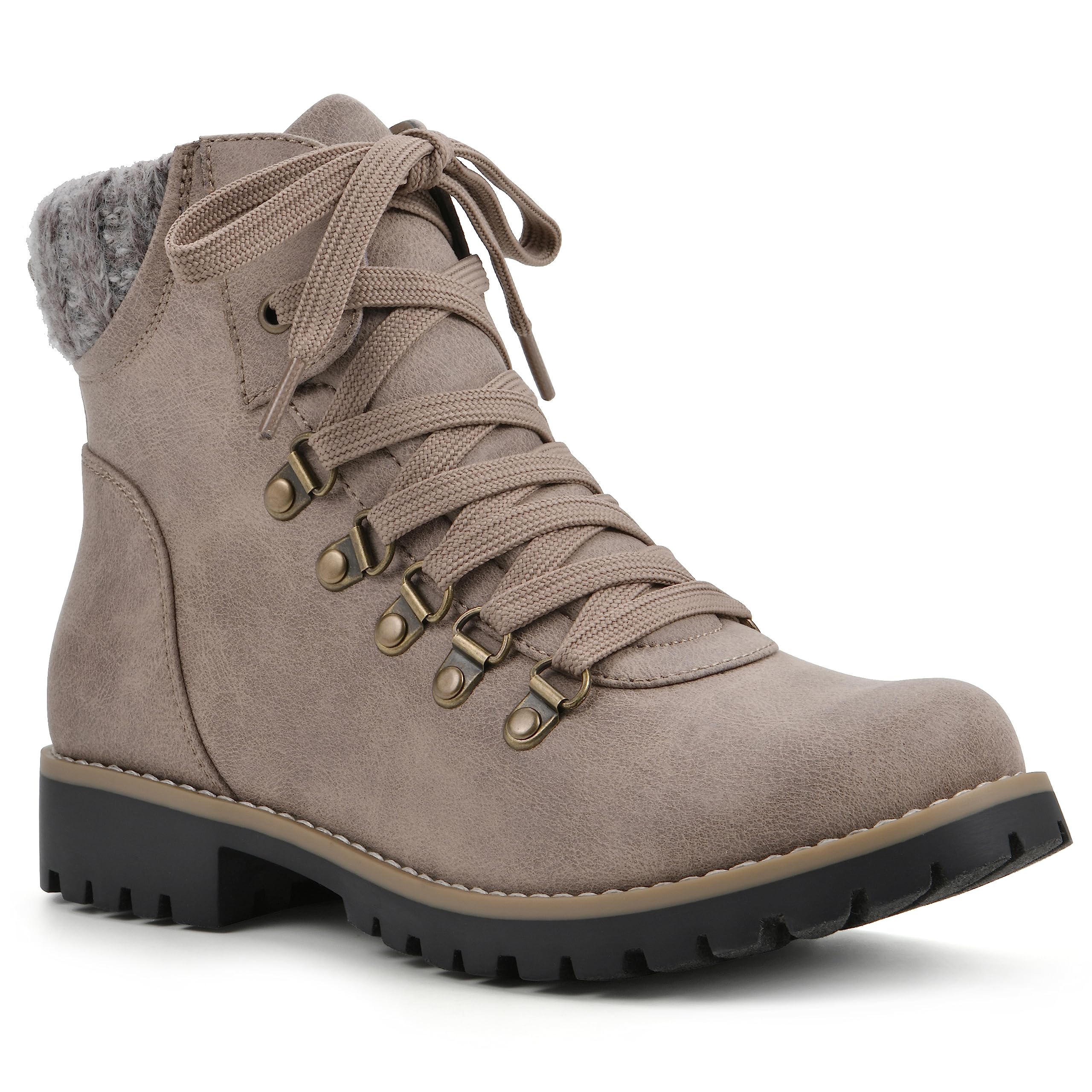 CLIFFS BY WHITE MOUNTAIN Women's Shoes Primed Lugged Lace-Up Ankle Bootie