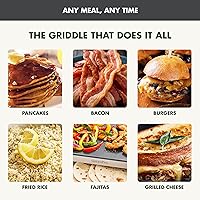 Vista 5 de GreenPan Advanced 10.5”x 20” Electric Griddle with Warming Drawer, Healthy Ceramic Nonstick PFAS-Free Coating, Temperature Control, Easy and