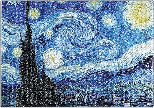 Miniatura 2 de Rompecabezas para adultos, 1000 piezas de Van Gogh, noche estrellada, rompecabezas de obras de arte, juego familiar (tamaño de acabado 28 x 20