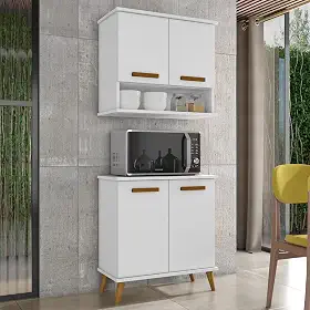 Kit de Cozinha Mavi – Balcão + Armário Aéreo para Transformar Sua Cozinha (Branco)