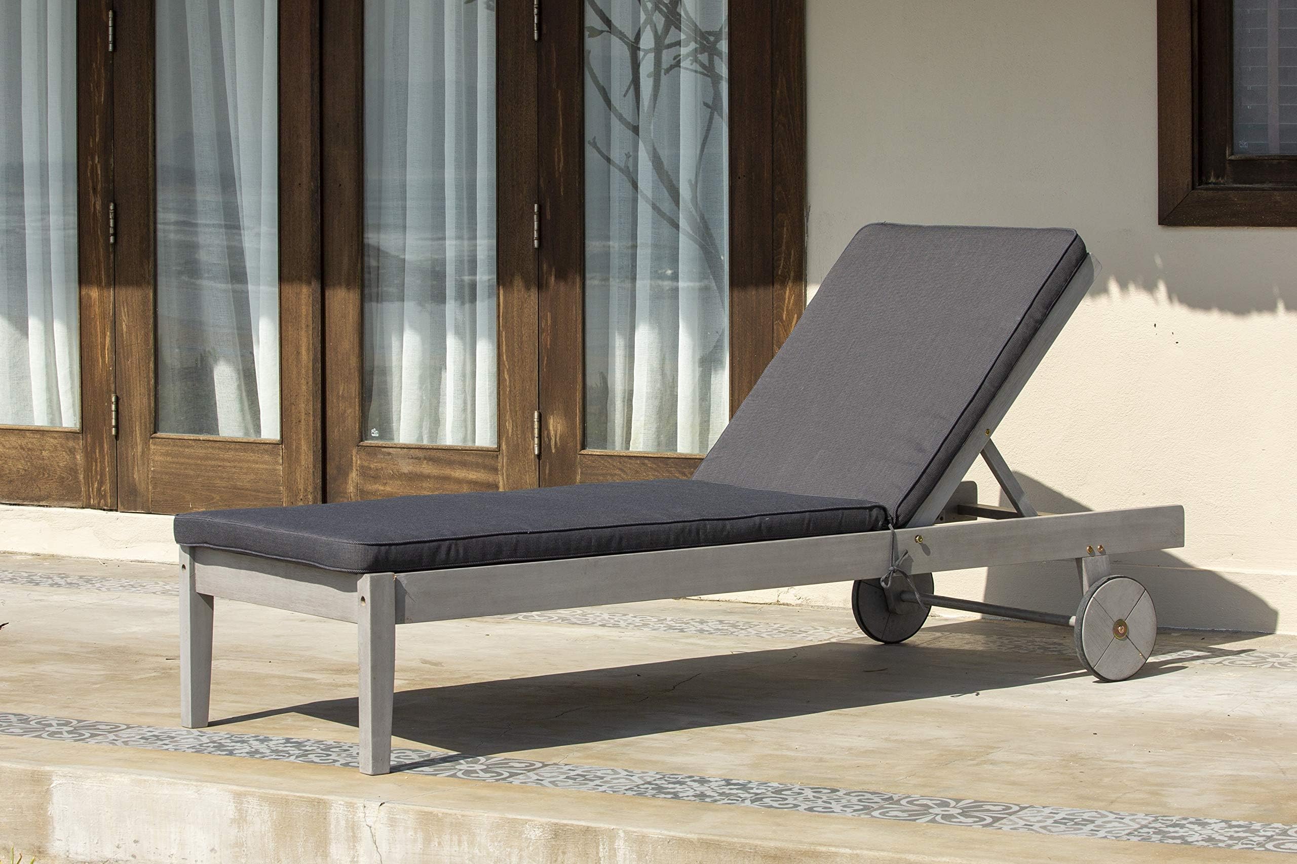 Belgrave Luxury Solid Hardwood Grey Sunlounger with Cushions and Weatherproof Furniture Cover