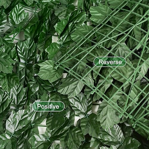 Miniatura 5 de DearHouse Pantalla artificial para valla de privacidad, 118.1 x 59.1 pulgadas, valla de setos artificiales y hoja de arce de hiedra artificial,