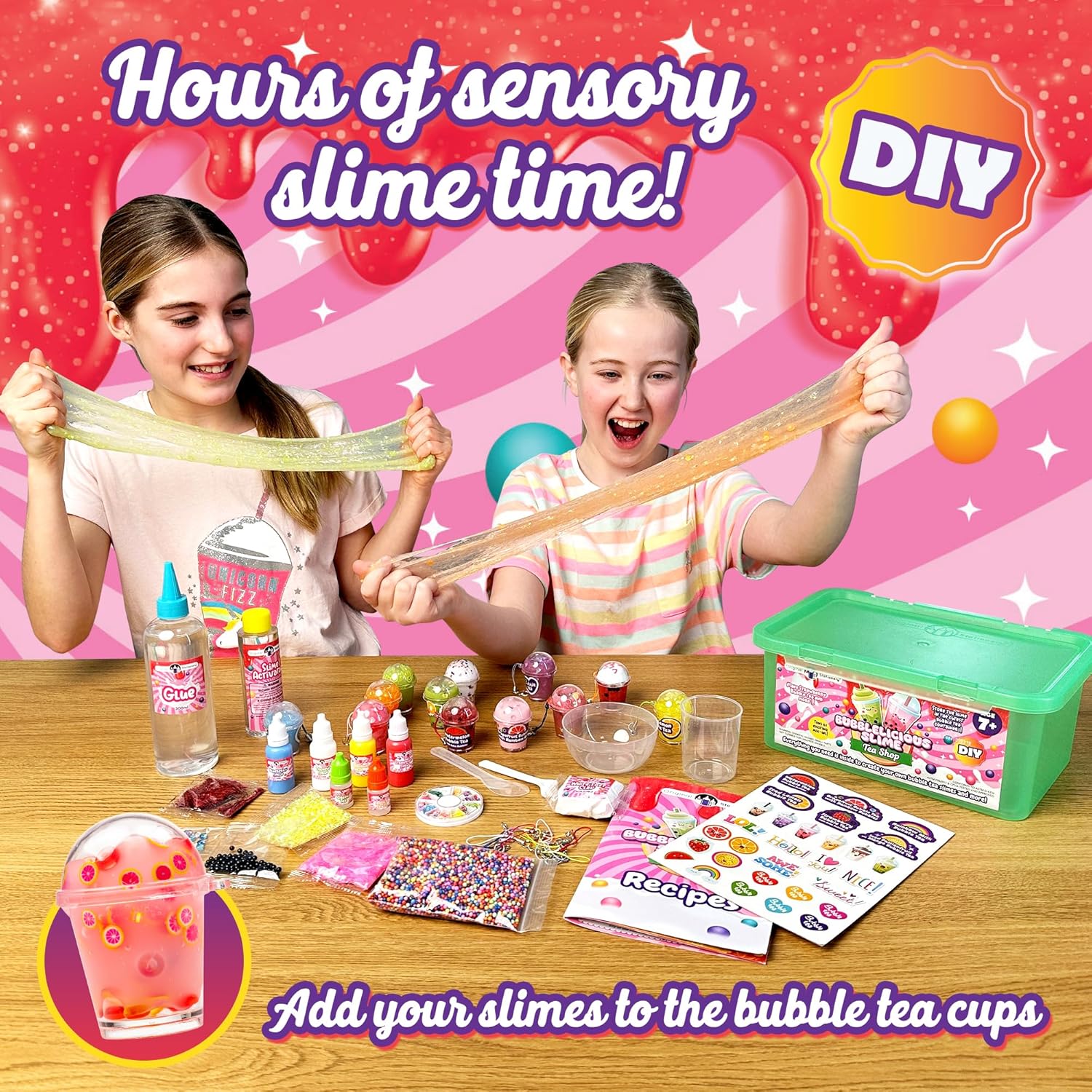 Original Stationery Bubble Tea Slime Kit - Scent Combinations, Tea Shop Theme, Ages 7 & Up - DIY Drink Slime Kit with Accessories & Add-Ins - Toys & Gifts for Girls