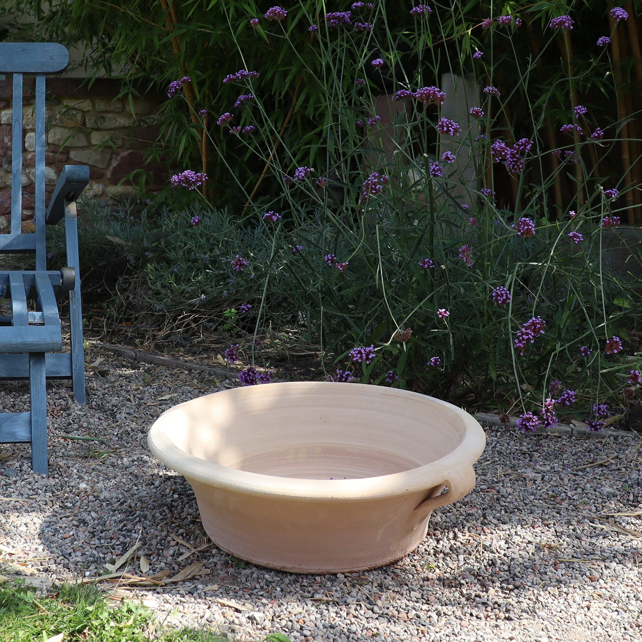 Palatina Werkstatt Crocus - Vaso per piante in terracotta, 40 cm, pezzo unico realizzato a mano, ideale per il giardino e gli esterni