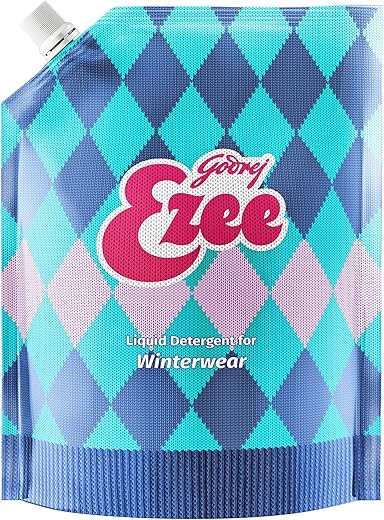 Godrej Ezee Liquid Detergent 2 Kg Pouch For Winter-Wear, Added Conditioner, No Soda Formula, Woolmark Certified, 1 Count
