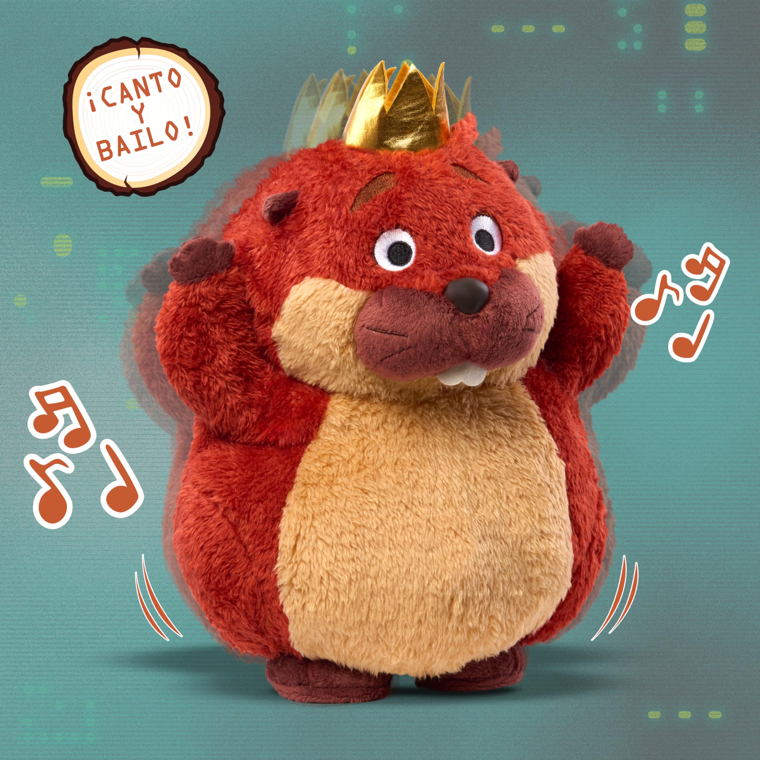 Just Play Disney y Pixar Hoppers Peluche Interactivo Rey Jorge 29 cm con Música y Movimiento, Juguete para Fans, Niñas y Niños a Partir de 3 Años