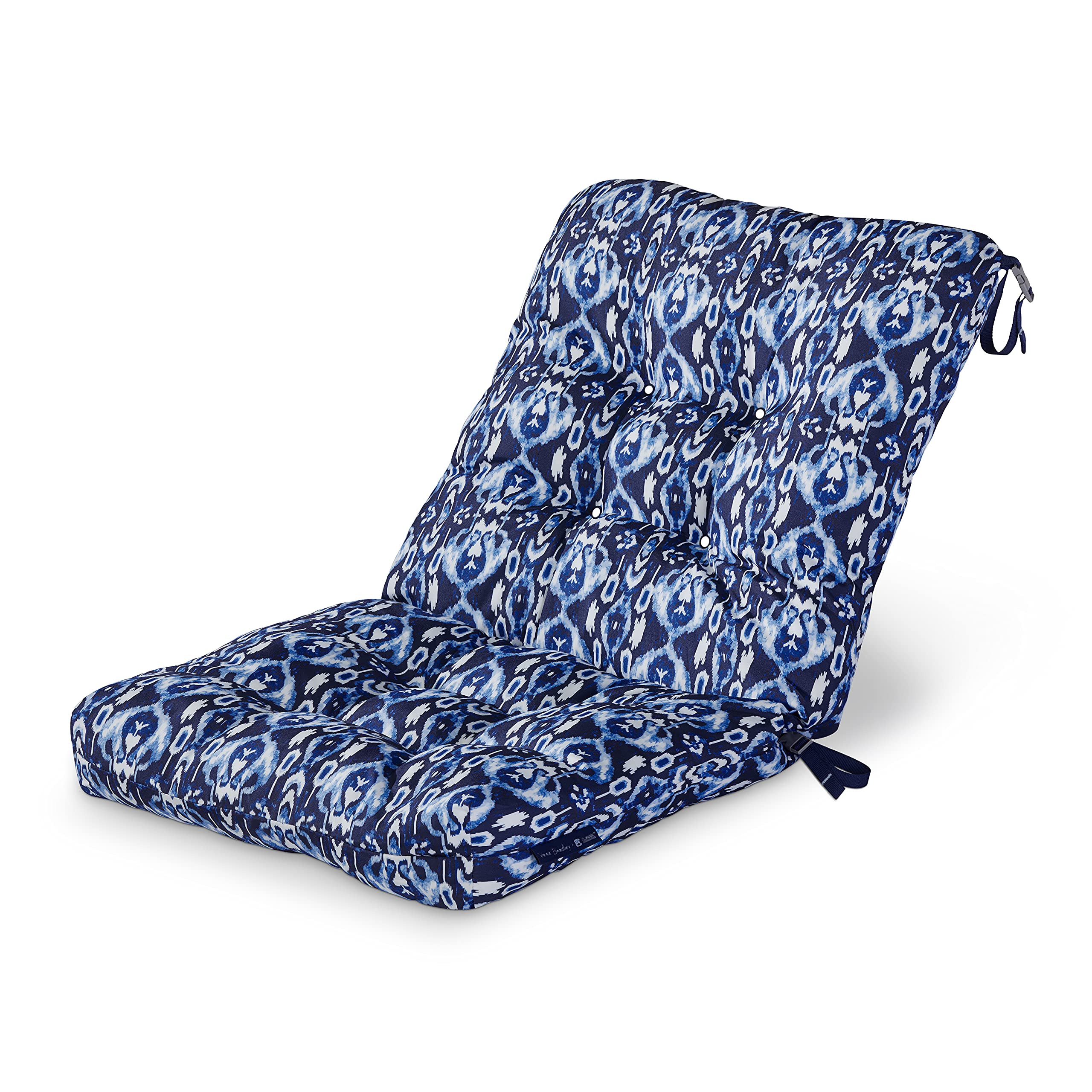 Vera Bradley by Classic Accessories Water-Resistant Patio Chair Cushion, 21 x 19 x 22.5 x 5 Inch, Ikat Island, Seat Back Cushion