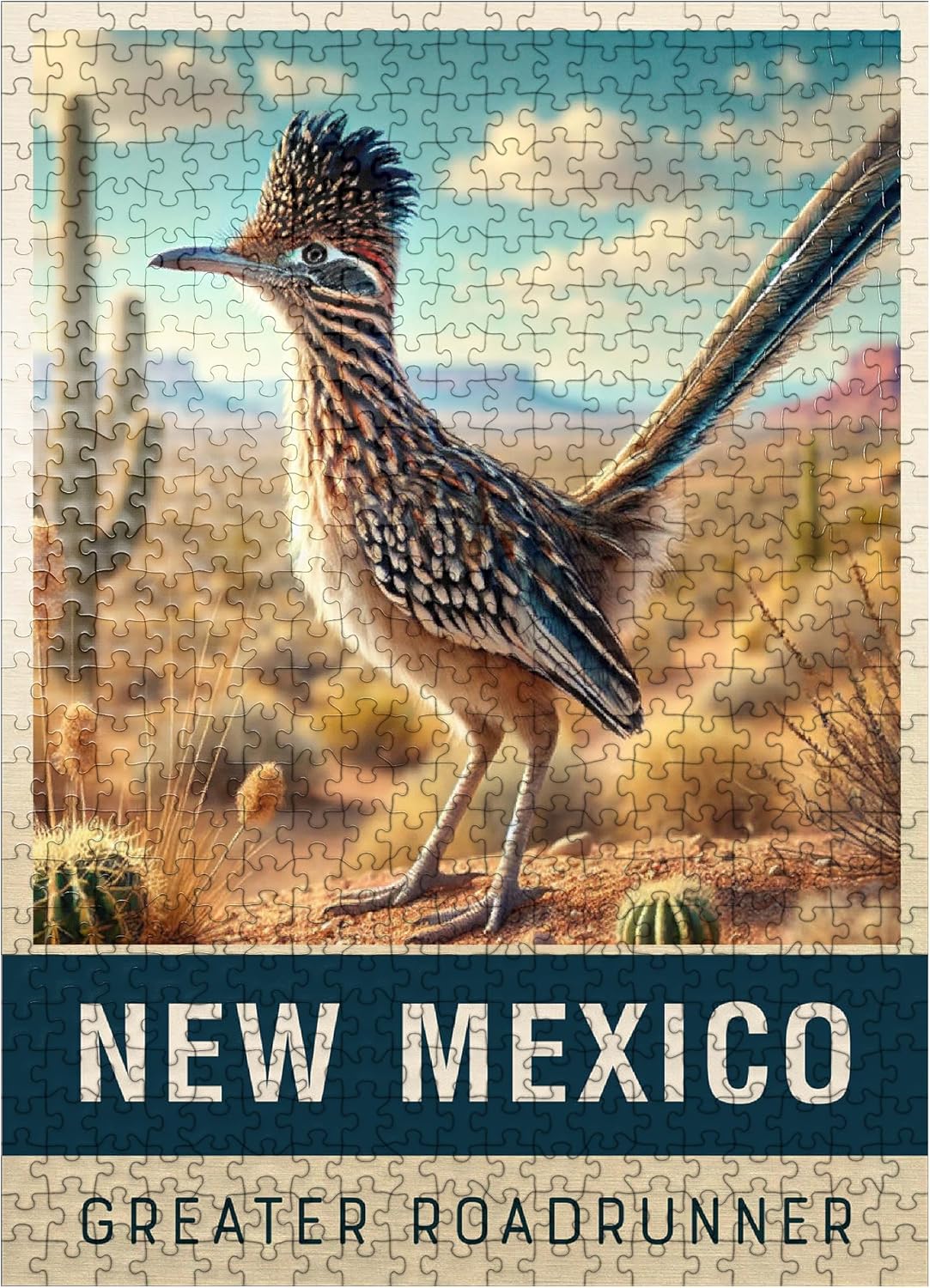 MyPuzzle State Birds Series: New Mexico, Greater Roadrunner - Premium 1000 Piece Jigsaw Puzzle for Adults