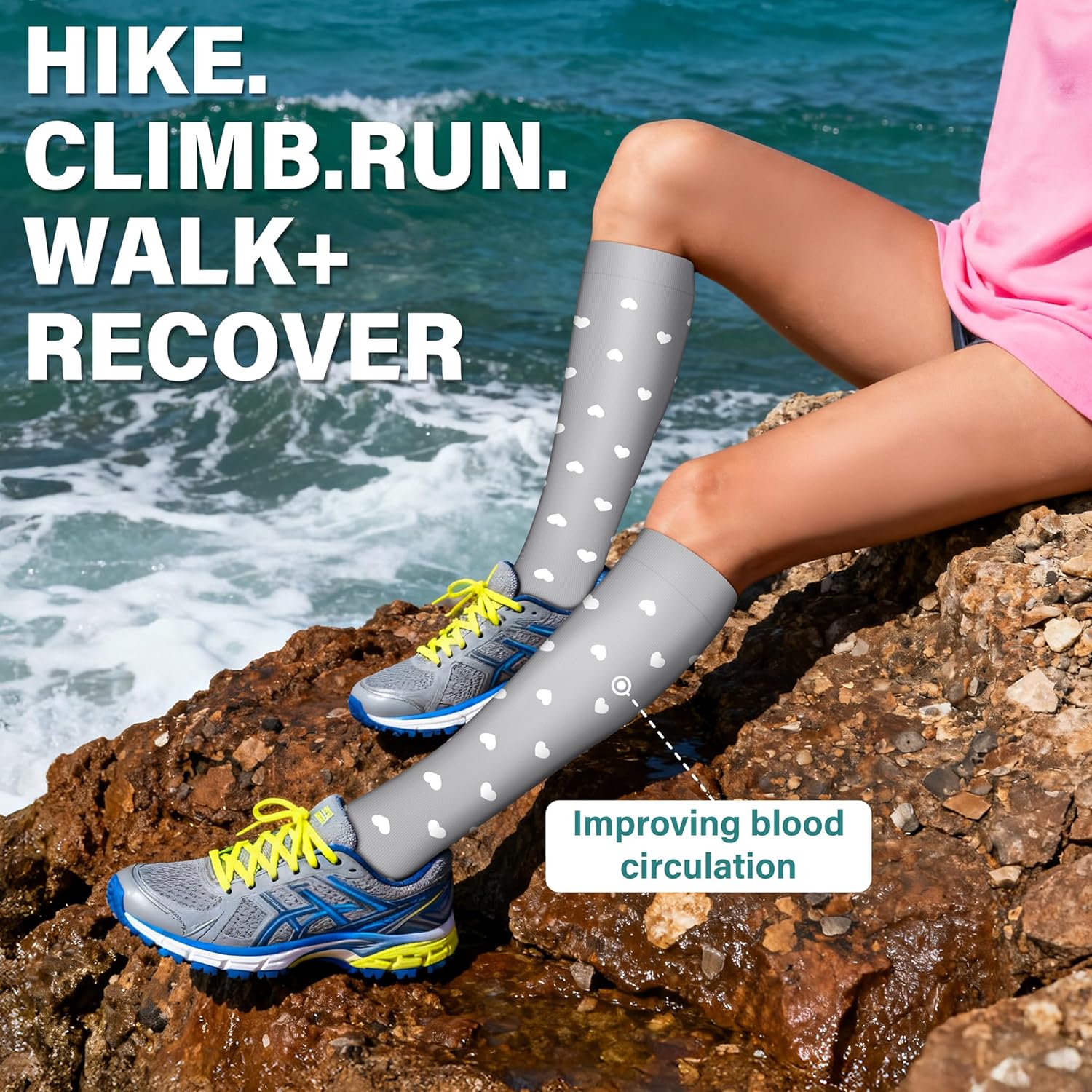 Acture 6 Pack Compression Socks for Women and Men - Knee High for Medical, Running, Nurses, Travel - Image 5