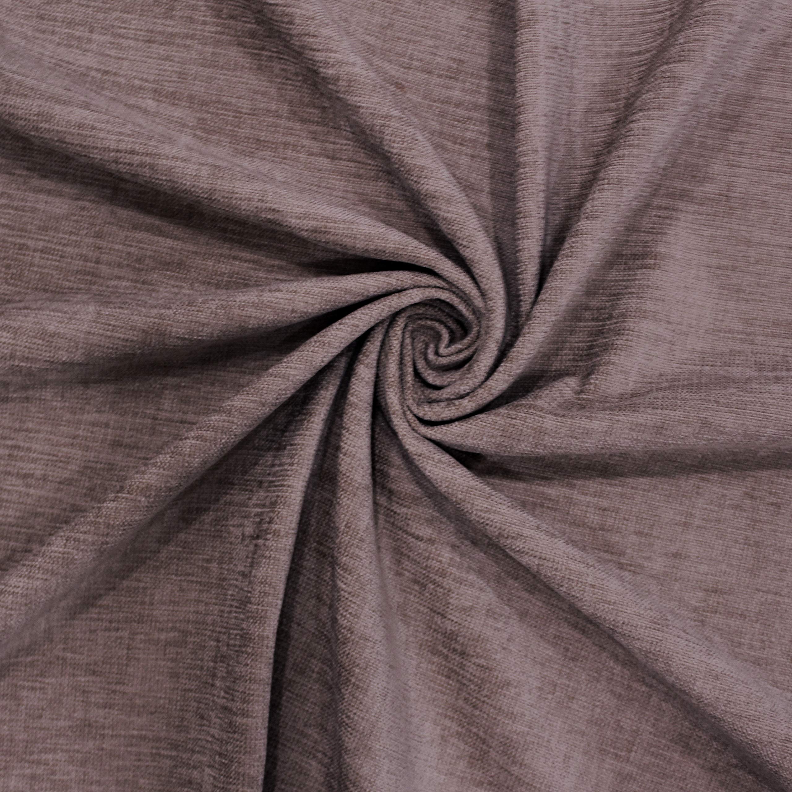 Encasa Homes Chenille Textured Fabric Decorative Soft Rich Cloth with Plain Colours for Sofa, Furnishing, Upholstery, Curtains, Cushions and Craft (Dusty Brown, 39 x 55 inch/100 x 140 cm - 1 Meter)