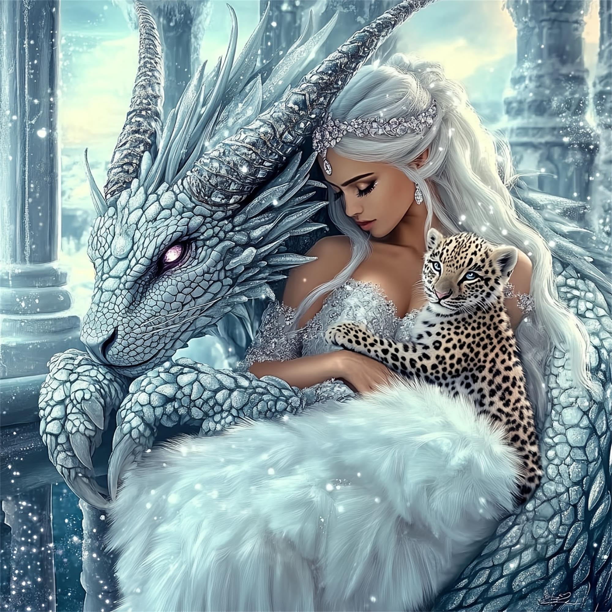 Qihensail Girls Paint By Numbers Kits For Adults,Diy Dragon Painting Kit On Canvas, Color By Numbers,Large Adult Paint By Number For Wall Decor And Gifts ()