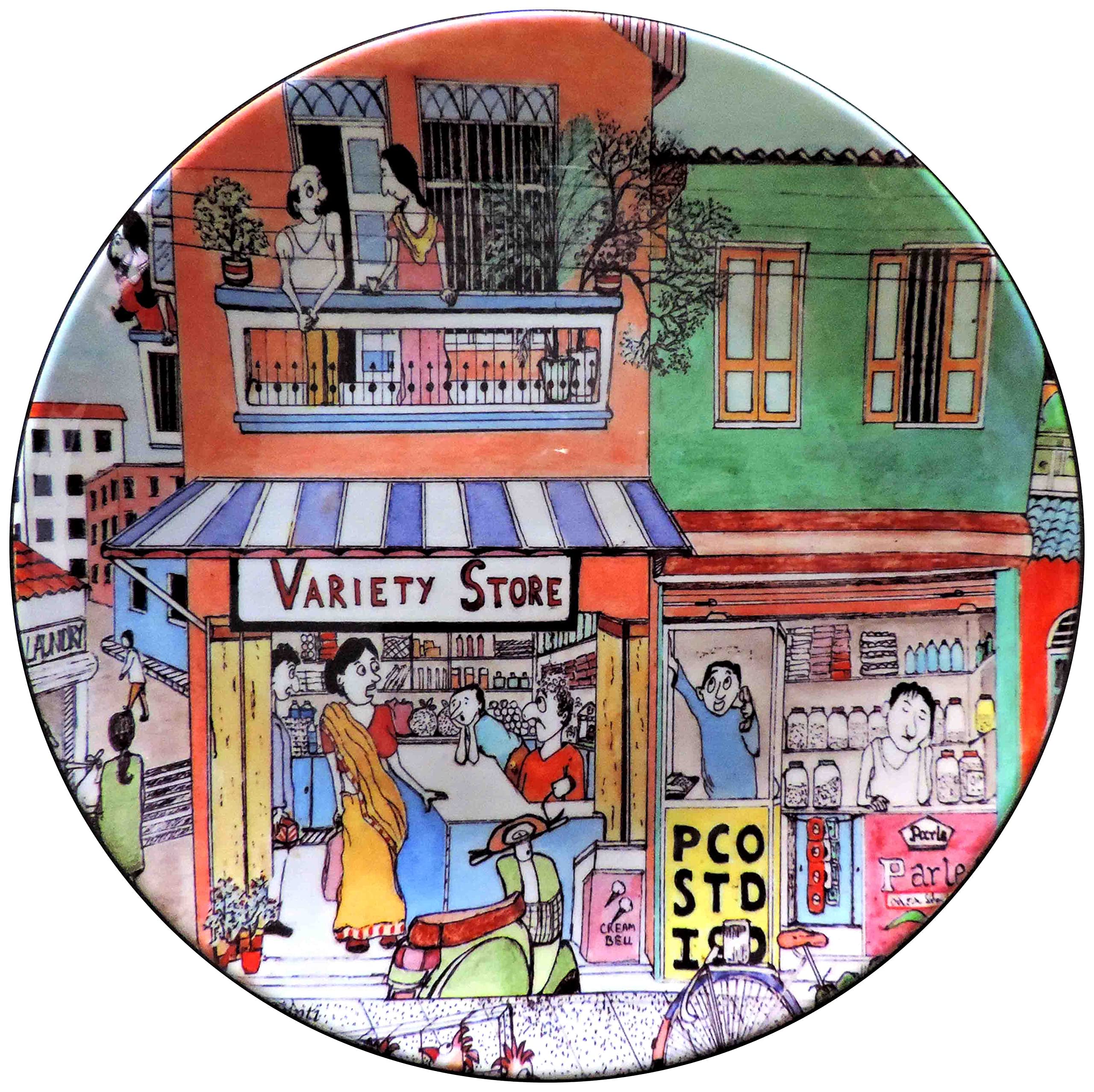 orsa-styles Fine Art Wall Plates - The Corner Store. A beautiful decorative plate with print from original artwork.