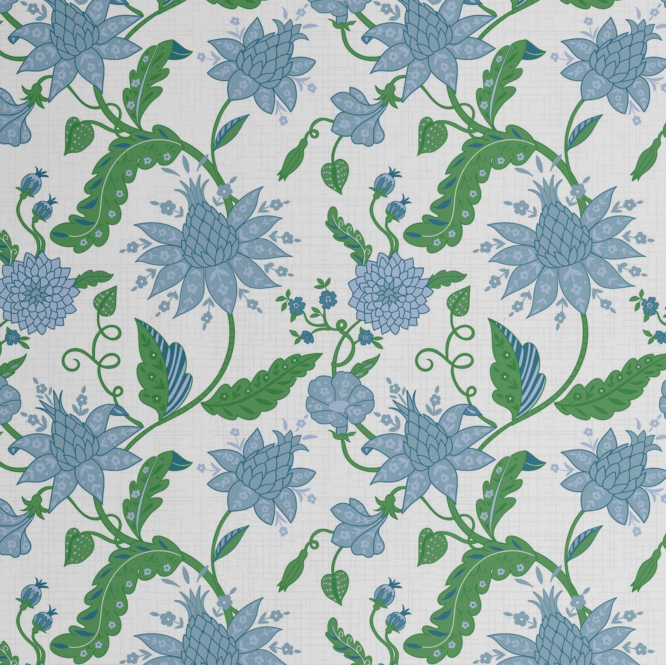 Papier peint autocollant S4Sassy floral blanc en vinyle texturé lavable