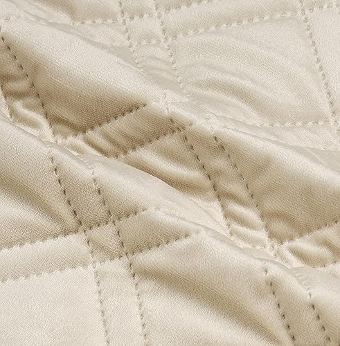 Miniatura 4 de Brilliant Sunshine Organizador de Reposabrazos de Sofá de Terciopelo Beige de 5 Bolsillos, Caddy Antideslizante para Sillón Reclinable, Soporte