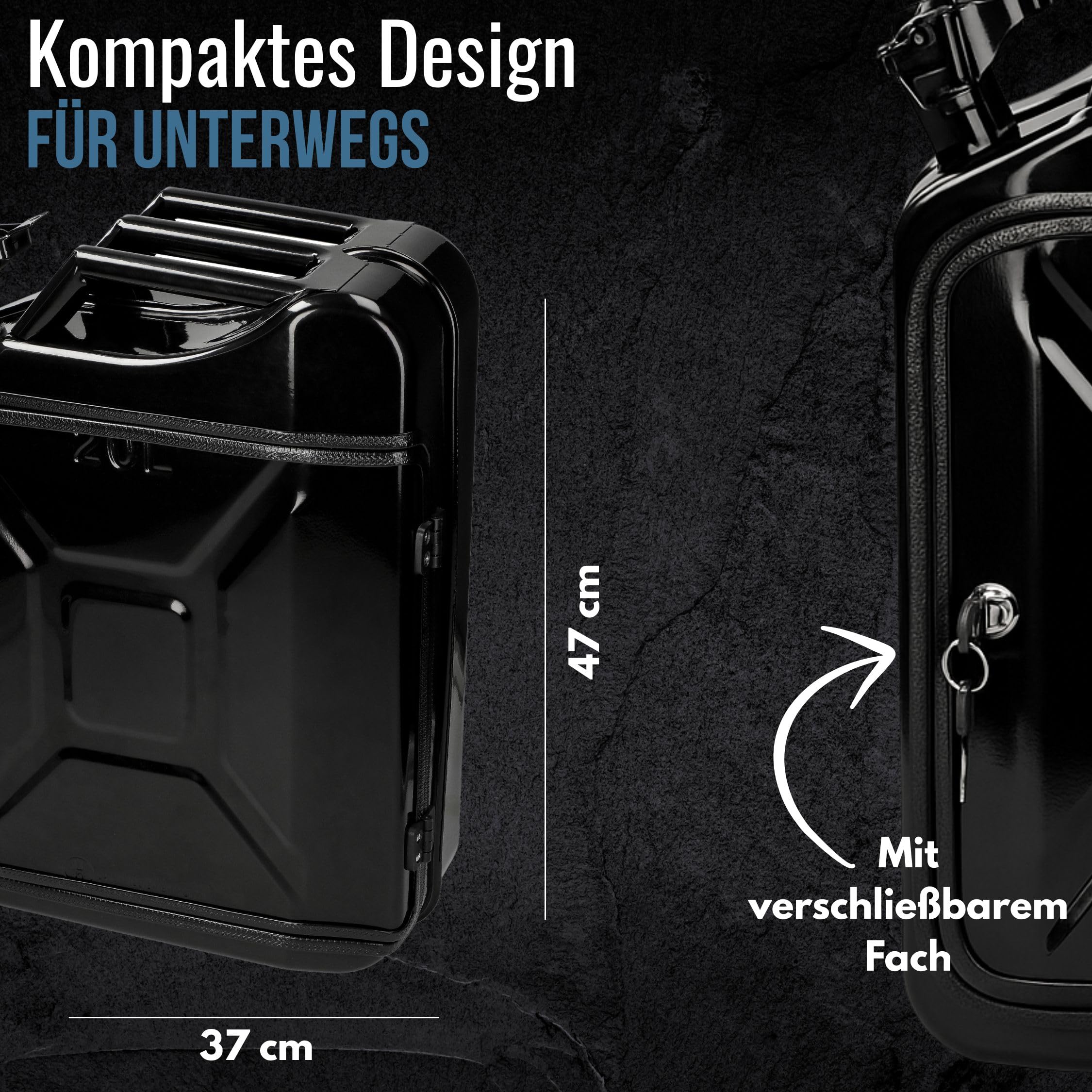 Mobile Minibar Set 2 - abschließbare Bar im Benzinkanister mit Zubehör | hochwertig, robust, praktisch, vielseitig, Alltag, Geschenkidee, langlebig, handlich, täglich