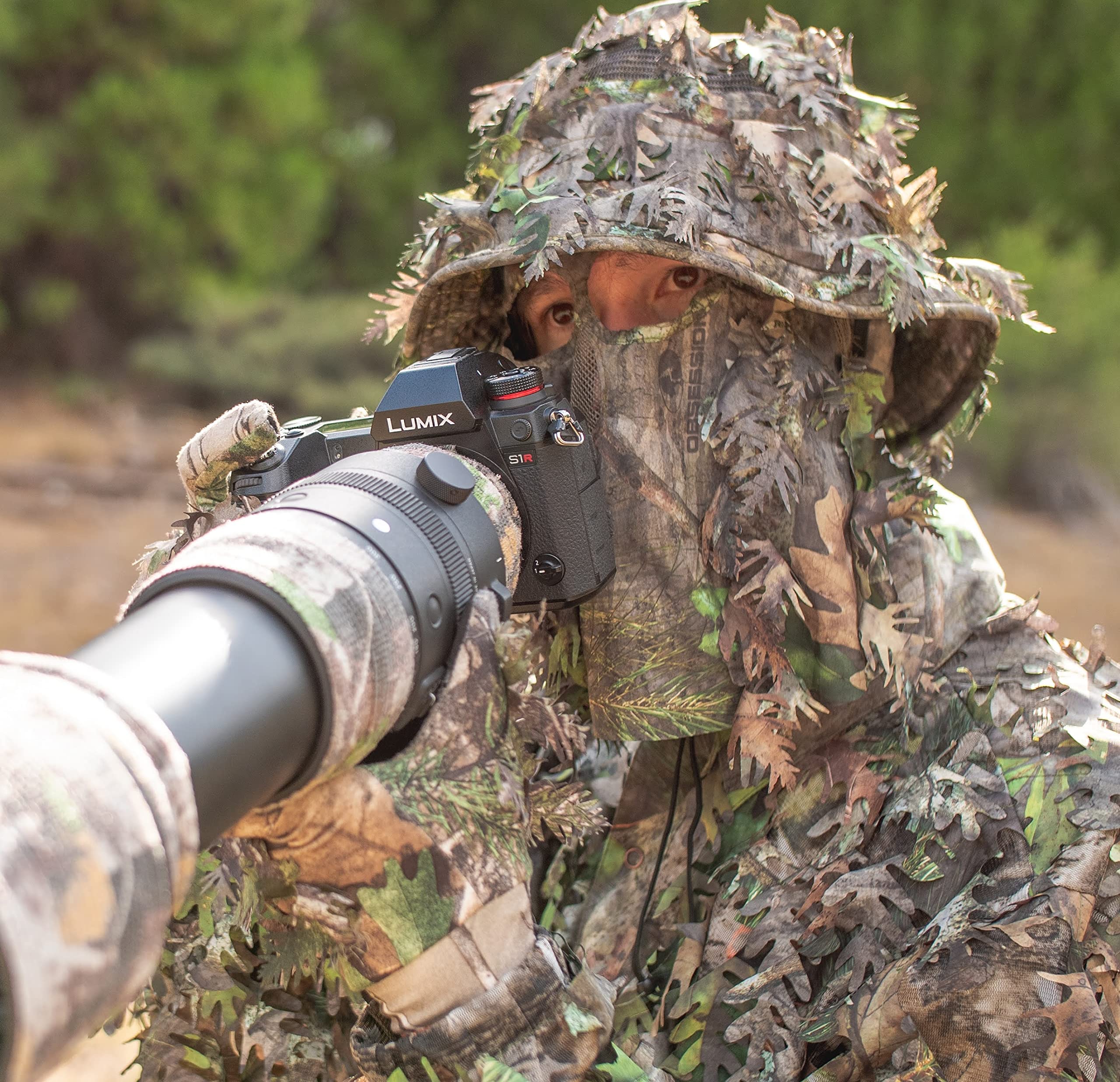 QuikCamo Mossy Oak 3D Leafy Camo Ghillie Suit Lightweight Breathable Mesh for Hunting Men