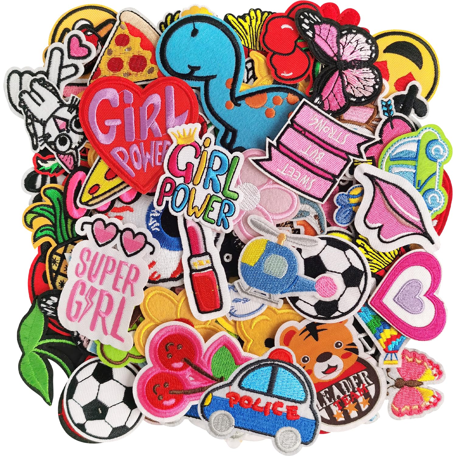 ZESION 60 Pcs Random Styles Iron on Patches, for Hats, Clothes, Jeans, Pants, Jackets, Backpacks Repair and Decoration
