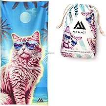 ALP & ACT Serviette de Plage XXL 200x90 cm - Microfibre 100% Recyclée - Super LÉGÈRE & Séchage Rapide - Drap de Plage & Serviette de Piscine pour Homme, Famme, Enfant - Serviette de Bain - Multicol.