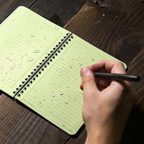 Miniatura 8 de Rite In The Rain Cuaderno de espiral lateral resistente a la intemperie, 4.625" x 7", cubierta verde, patrón universal (No. 973), 7 x 4.875 x 0.375