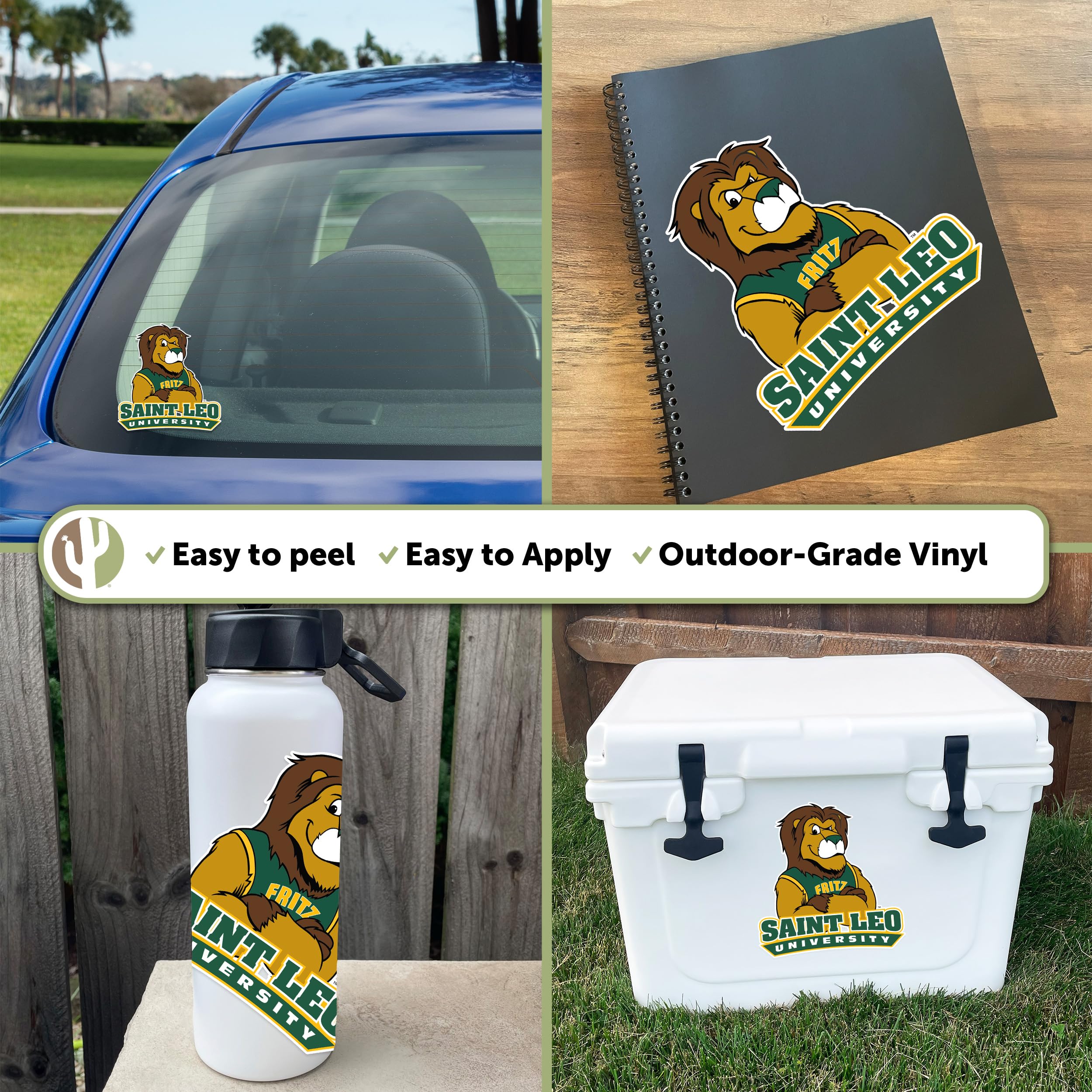 Desert Cactus Saint Leo University Sticker Sheet - 8 Vinyl Decals For Laptop, Water Bottle, Car (Type 2)