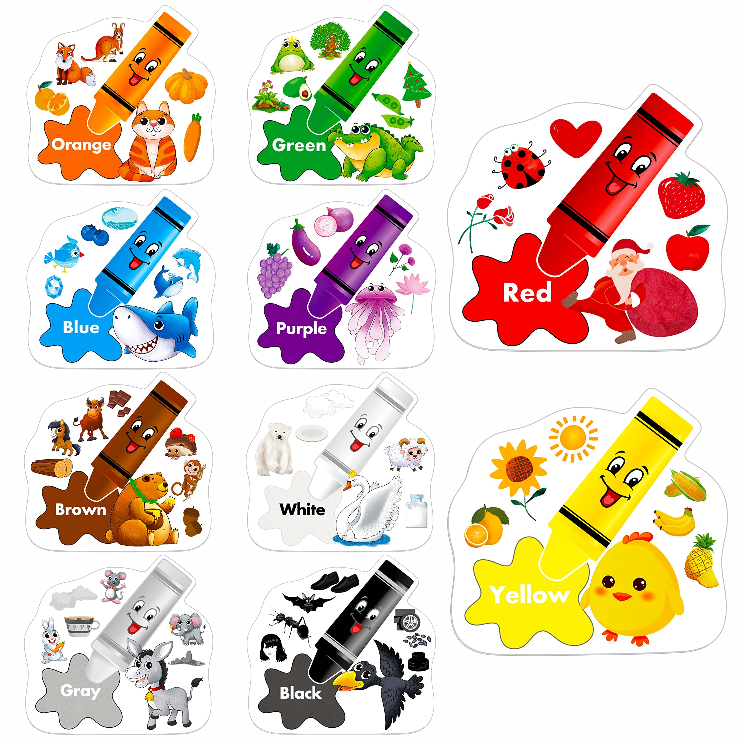 Buy 10 PCS Color S Color Cutouts Bulletin Board Set Fruit Animal Word 