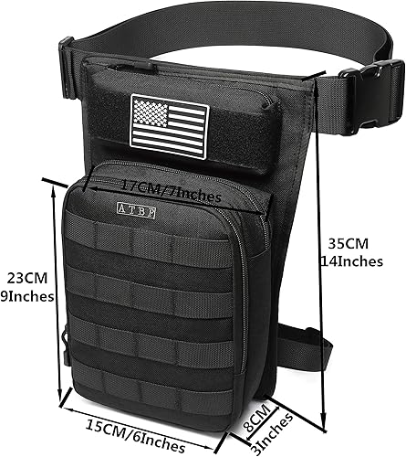 Miniatura 8 de ATBP Bolso táctico de la pierna de la gota para los hombres, bolsa militar del muslo bolsa riñonera con funda universal, Bronceado Caqui Marrón,