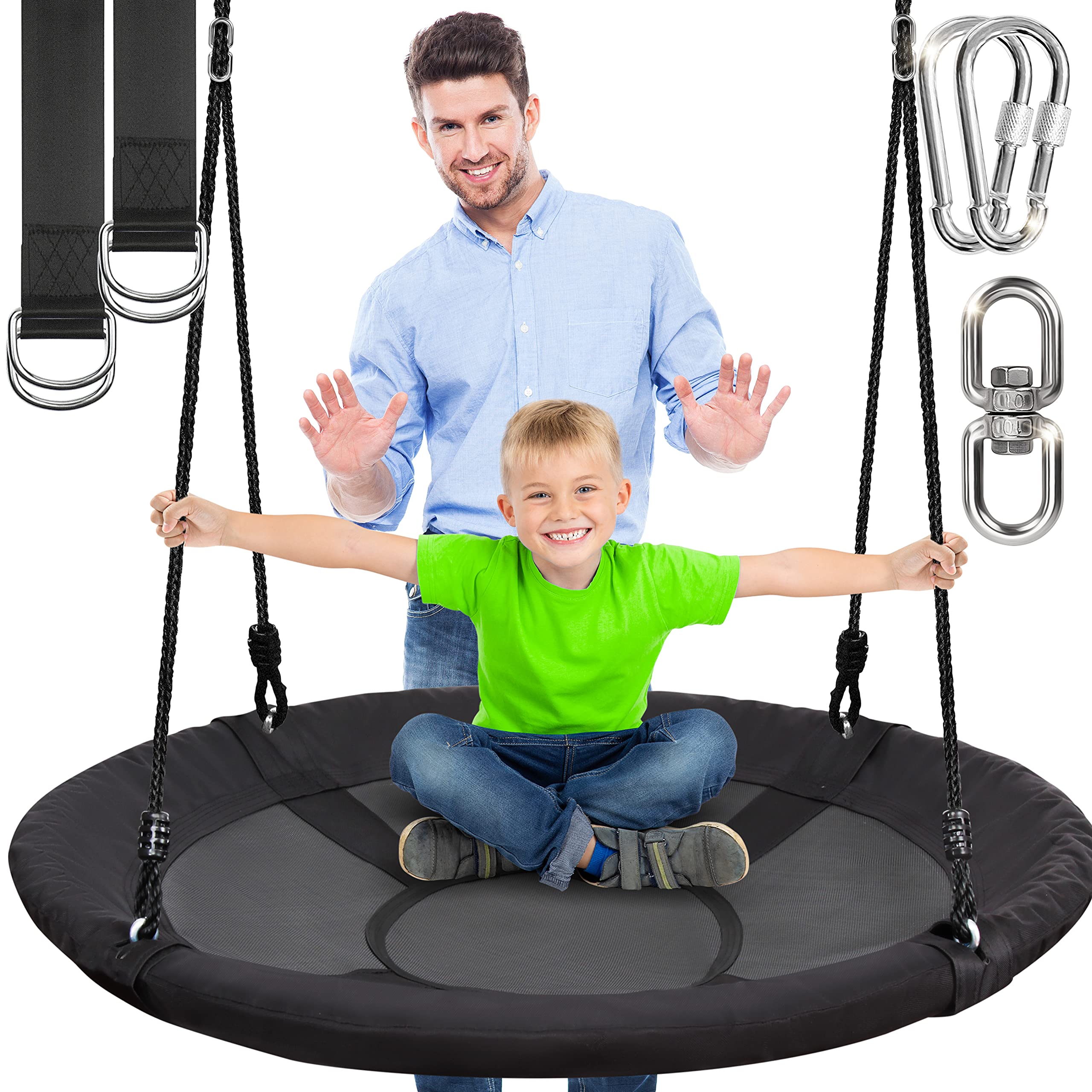 Buy SereneLife 40 Inch Giant Outdoor Saucer Tree Swing with Hang Kit