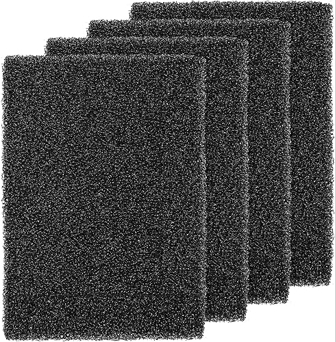 Honoson Paquete de 4 almohadillas de filtro de esponja biológica para acuario, almohadillas de filtro de espuma de celda abierta para acuario,