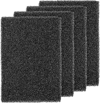Honoson 4 Pack Aquarium Bio Sponge Filter Media Pad Cut to Size Filter Foam Sponges Open Cell Foam Sheet for Aquarium Fish Tank Sump Ponds Hydroponics8 x 4 x 1 Inch,Black