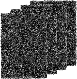 Honoson 4 Pieces Filter Foam Sponges, Aquarium Bio Sponge Sheet Filter Media Pad, Cut-to-Size Foam for Fish Tank (Black,8 x 4 x 1 Inch)