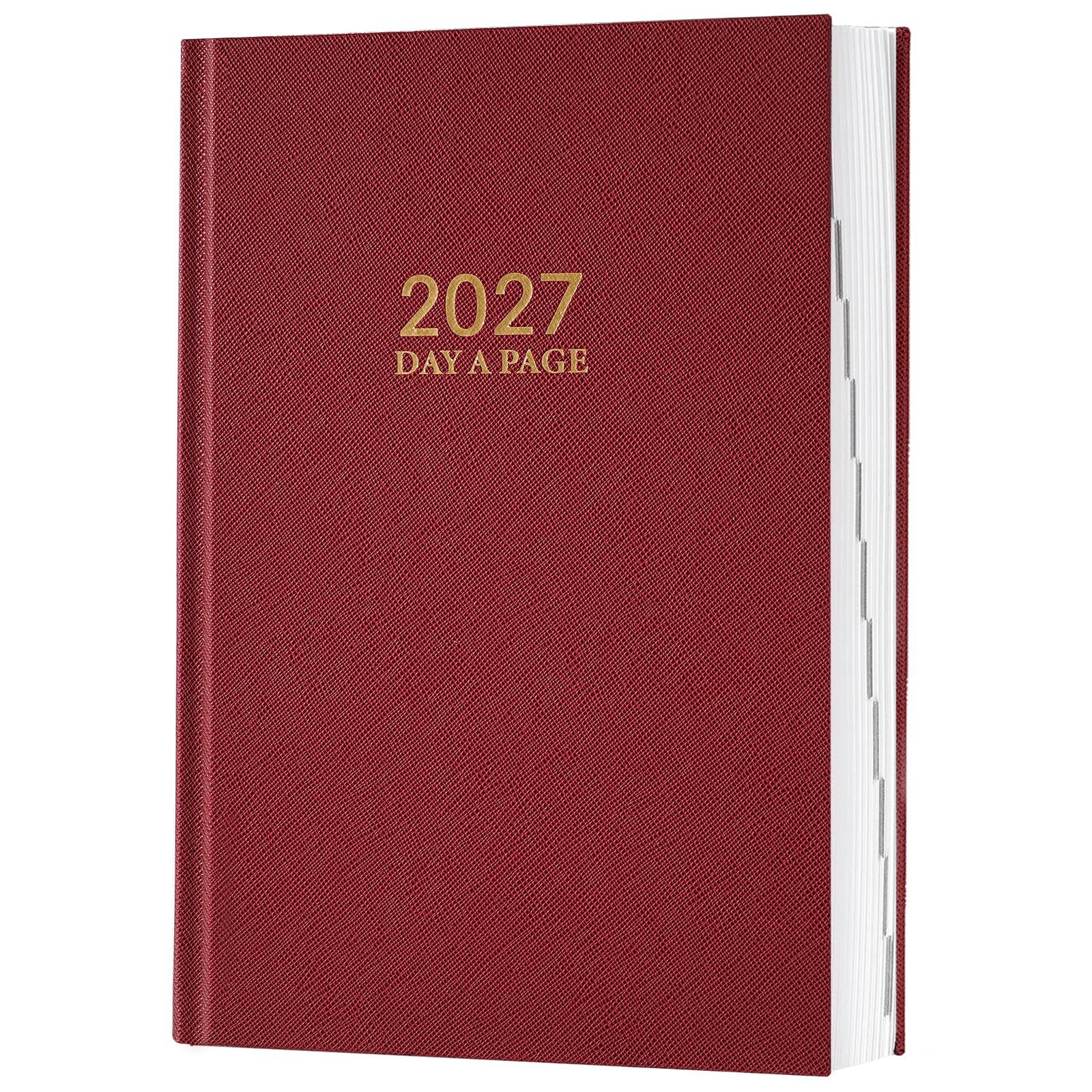Agenda giornaliera 2027, una pagina per giorno, 14,7 x 21,3 cm