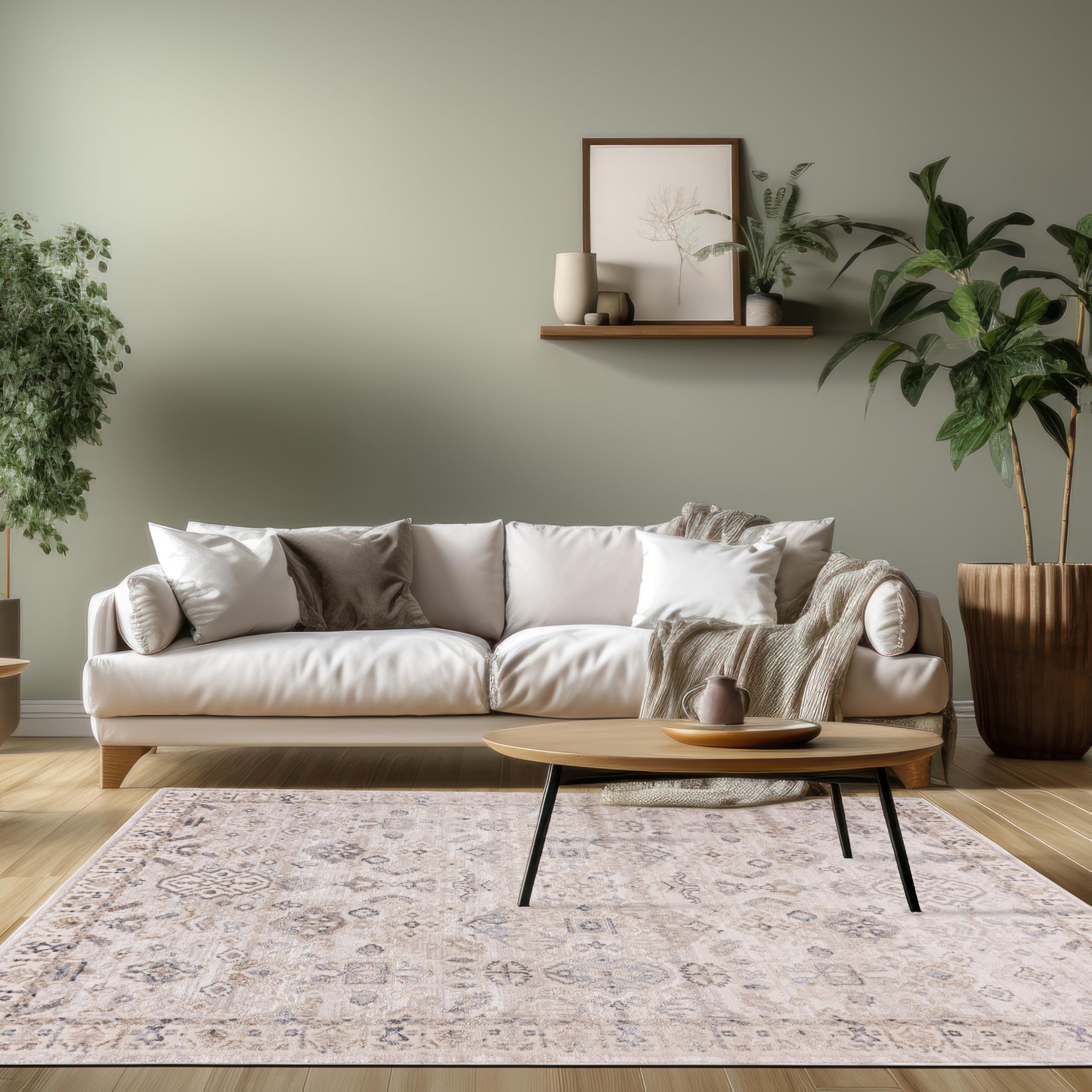Mazovia Alfombra Salón 80x150cm Crema Clásico Oriental Suave Antialérgico