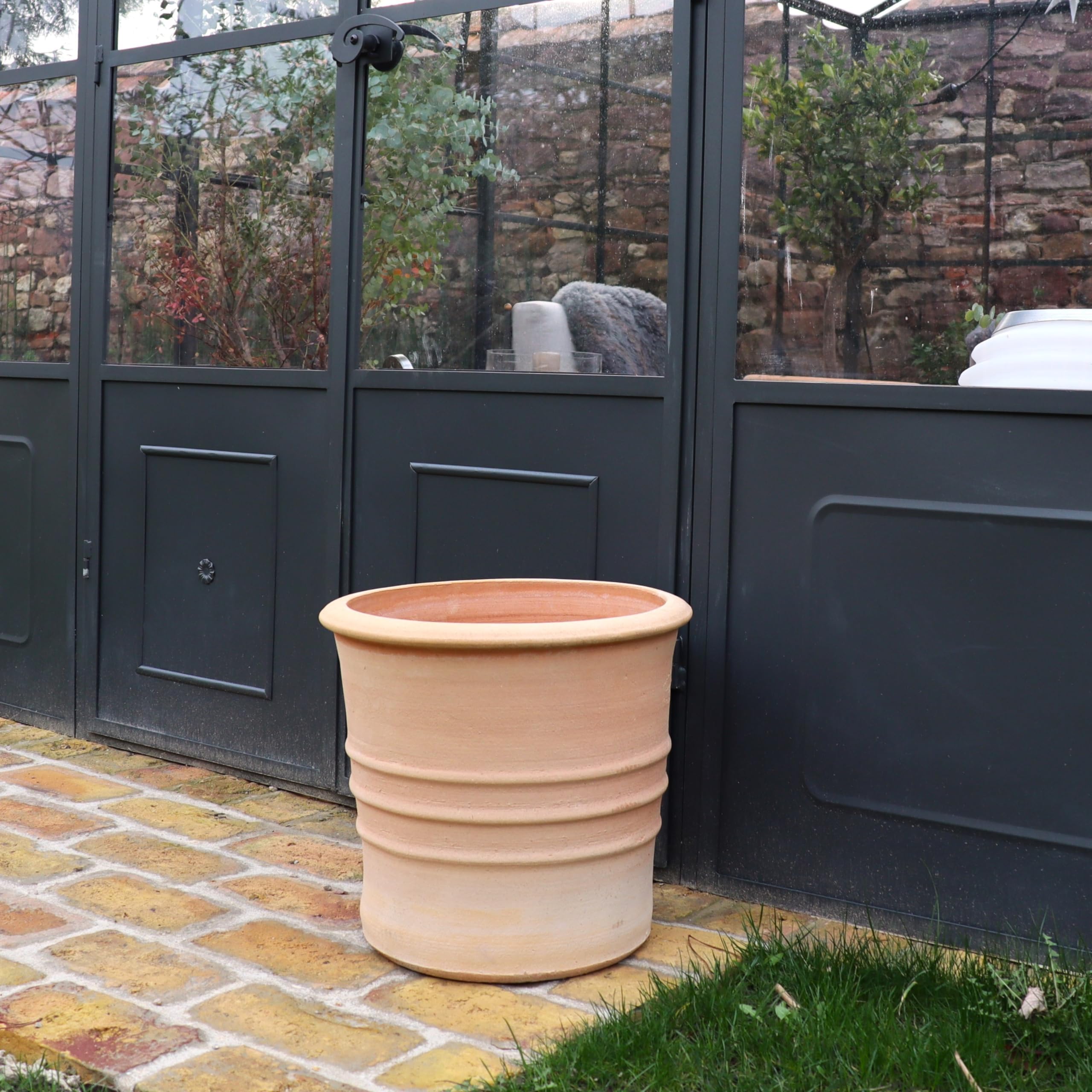 Kreta Keramik Vaso In Terracotta Canna 40 Cm - Fatto A Mano In Grecia, Resistente Al Gelo