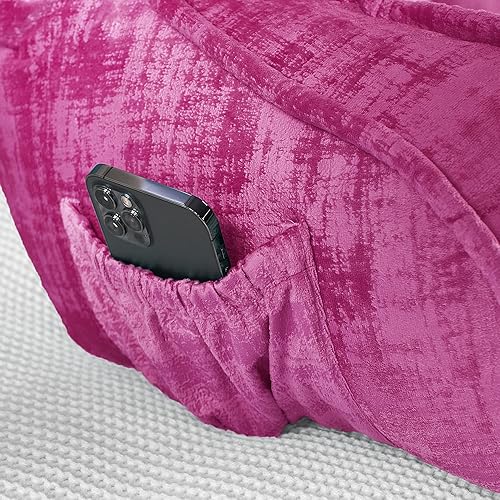 Miniatura 8 de Necesita montaje de terciopelo artístico, respaldo de lectura, almohada de descanso en cama con brazos y bolsillos para sentarse en la cama, sofá,