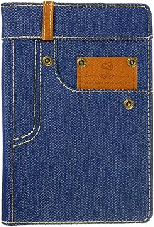 3Q Jeans Design iPad Mini 4 Hülle Fashion Apple iPad 4 mini Case Hochwertiger Leder-Optik Elegante iPad 4 Hülle Tablet Tasche Etui mit Fächern für Kreditkarte Ausweis Schweizer Premium Design und Verpackung Blau