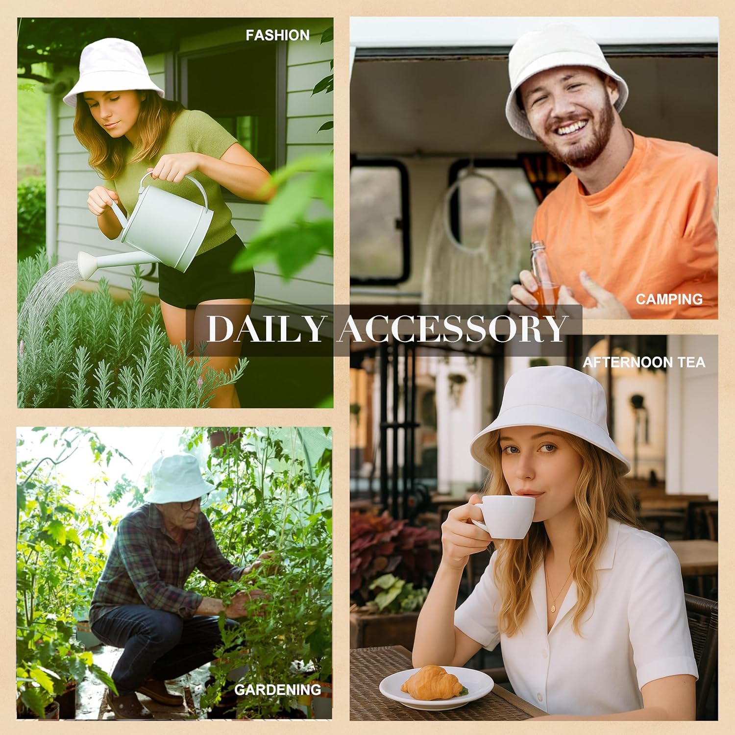 12Pieces Cotton Bucket Hat for Women Men Adult Summer Plain Fishing Bucket Cap