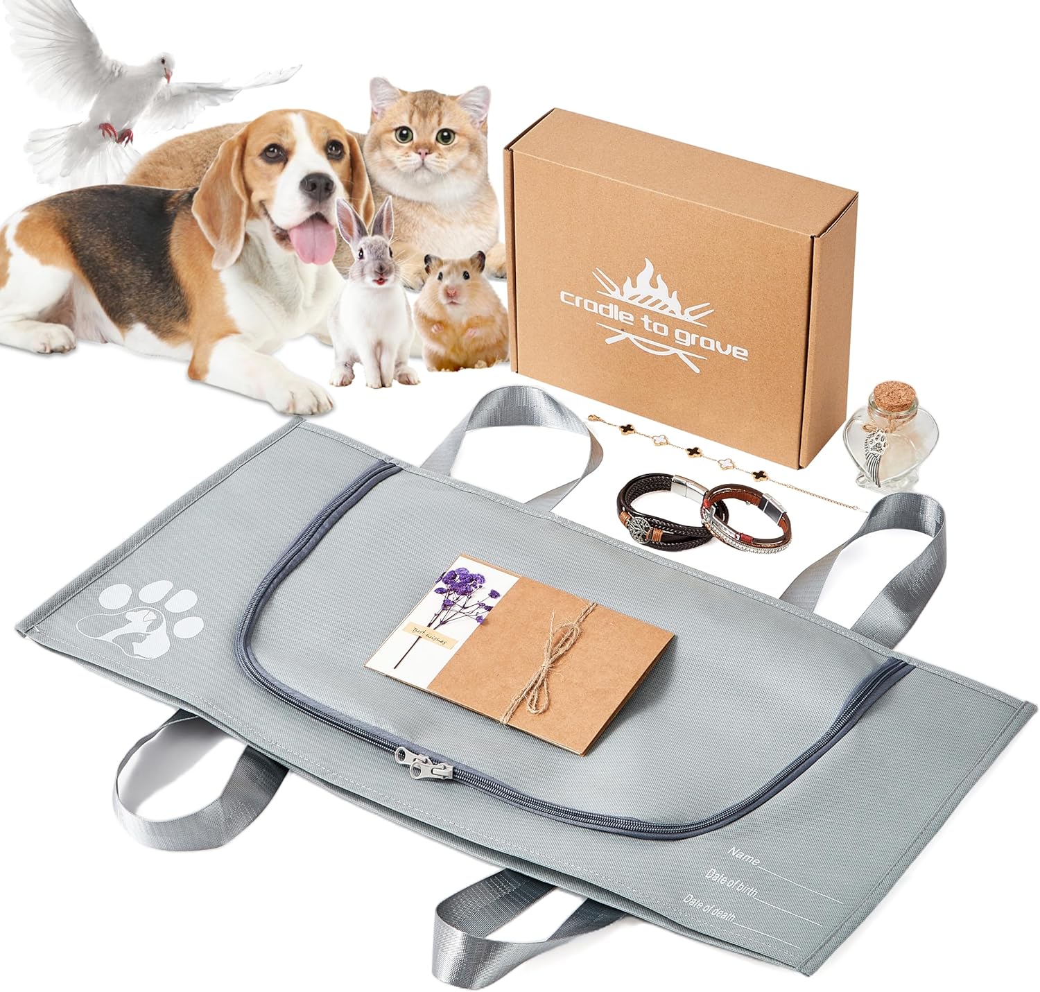 Amazon.com : cradle to grave Pet Burial Bag Non-Woven Fabric Pet ...