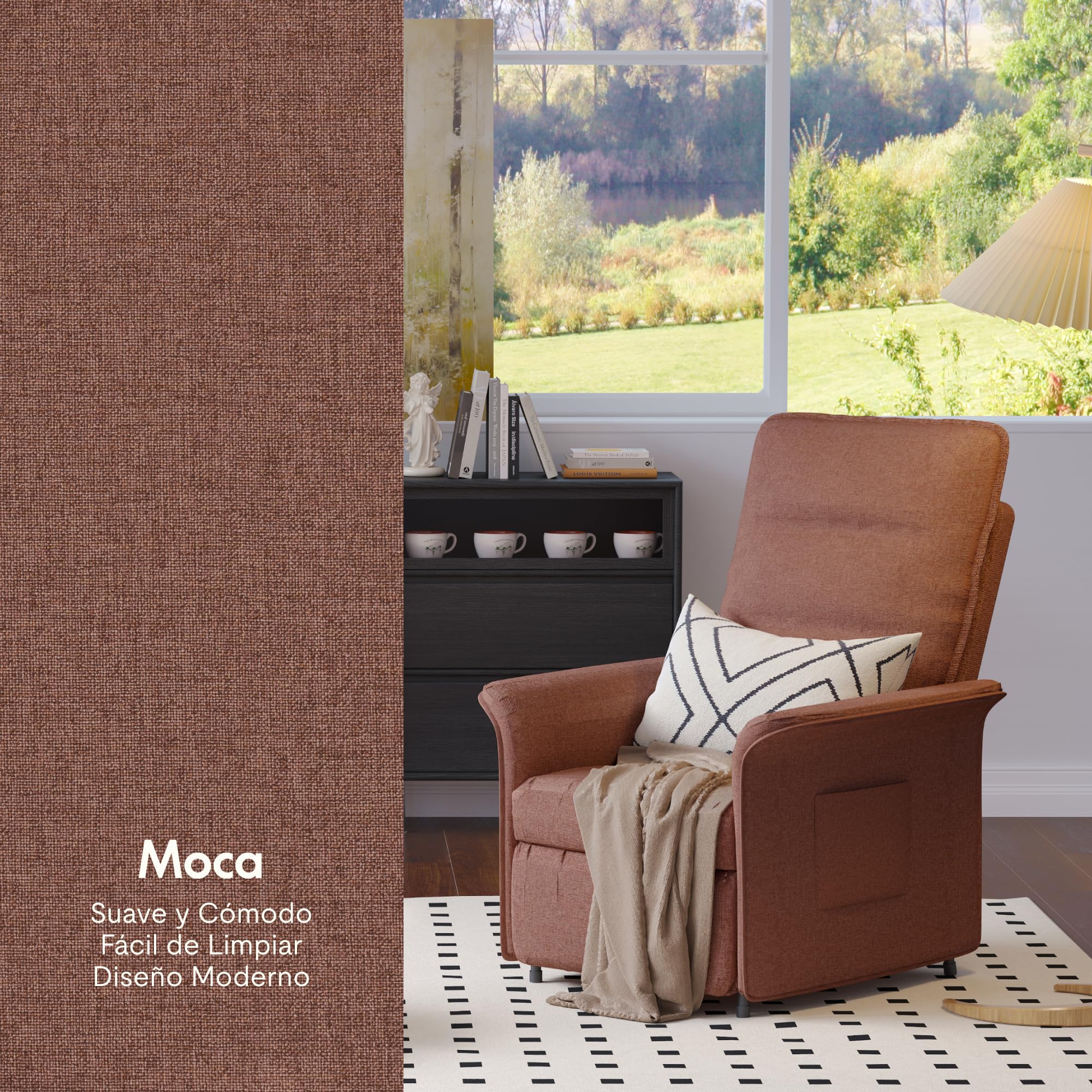 FLEXISPOT Poltrona da Relax Elettrica(82 x 77 x 104 cm) con schienale regolabile, reclinabile da 105 ° a 155°, poltrona reclinabile, divano relax ergonomico poltrona per camera da letto e soggiorno