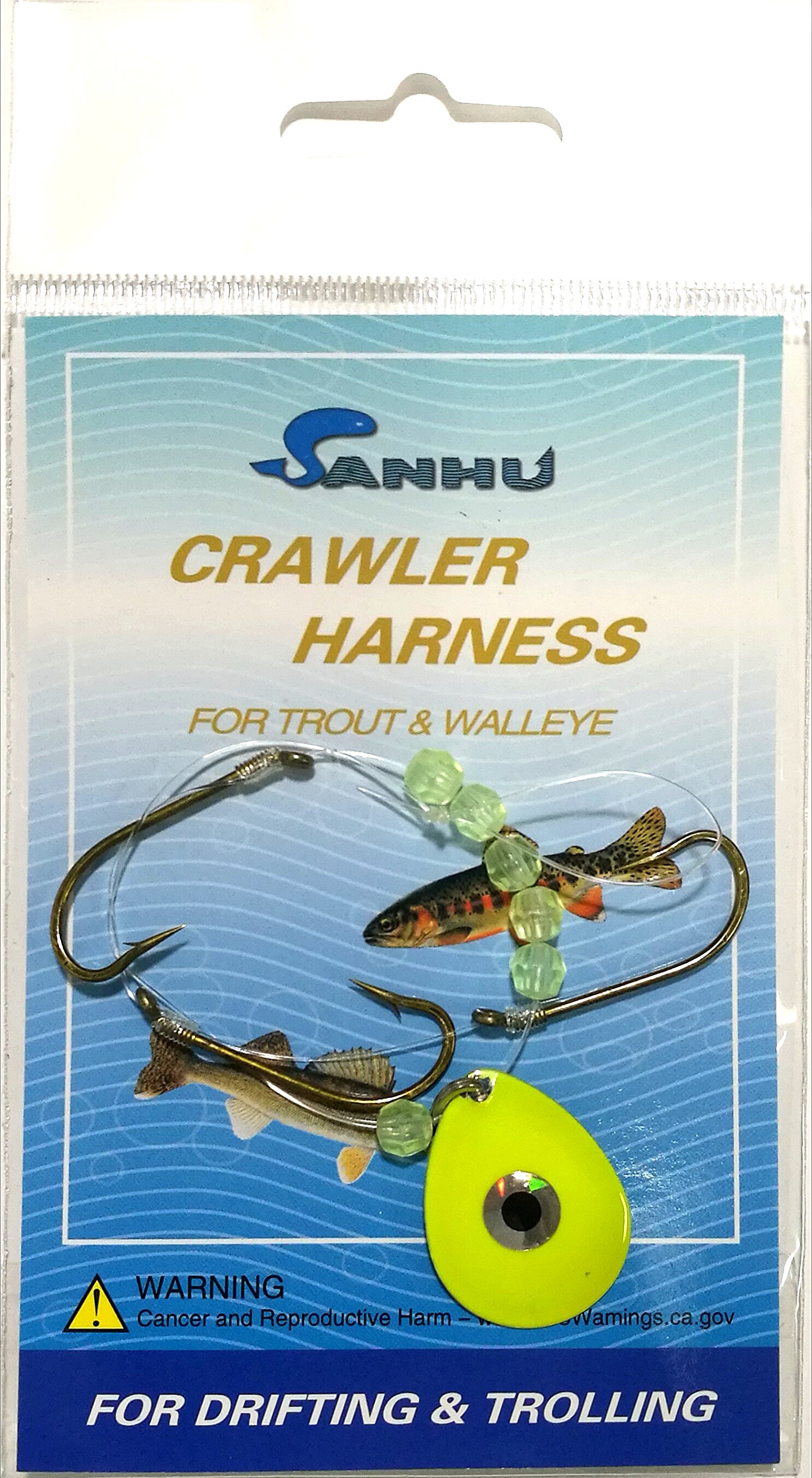 Crawler Harness Rigs, 10 Pcs Multi-Color, for Freshwater Walleye Trolling, Includes Spinner Blades & Pre-Tied Leaders, Ideal for Walleye, Bass, Trout & Lake Fishing #633