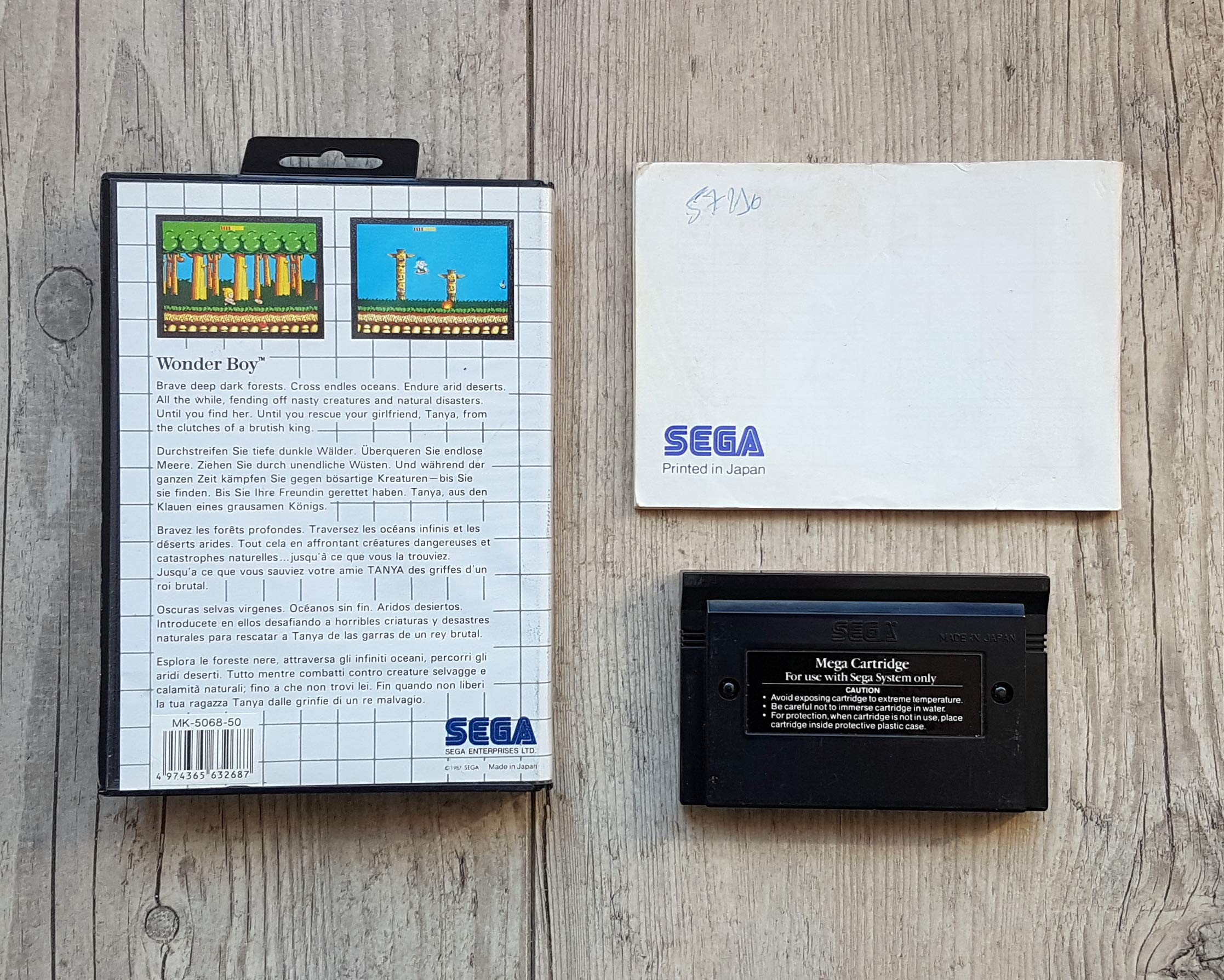 Jeu Wonder Boy Pour Sega Master System – Version PAL, Envoi Suivi Inclus !