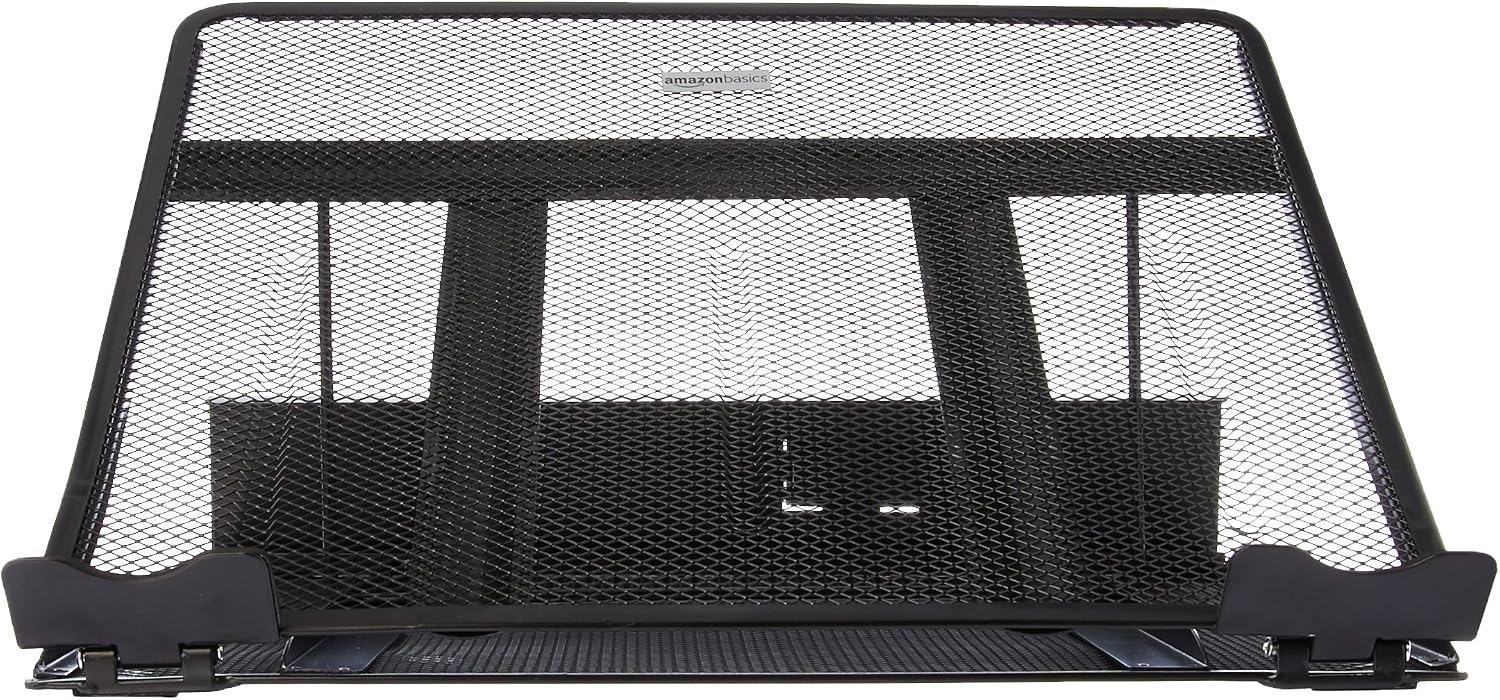 Amazon Basics Ventilated Adjustable Laptop Computer Holder Desk Stand, Black photo 4