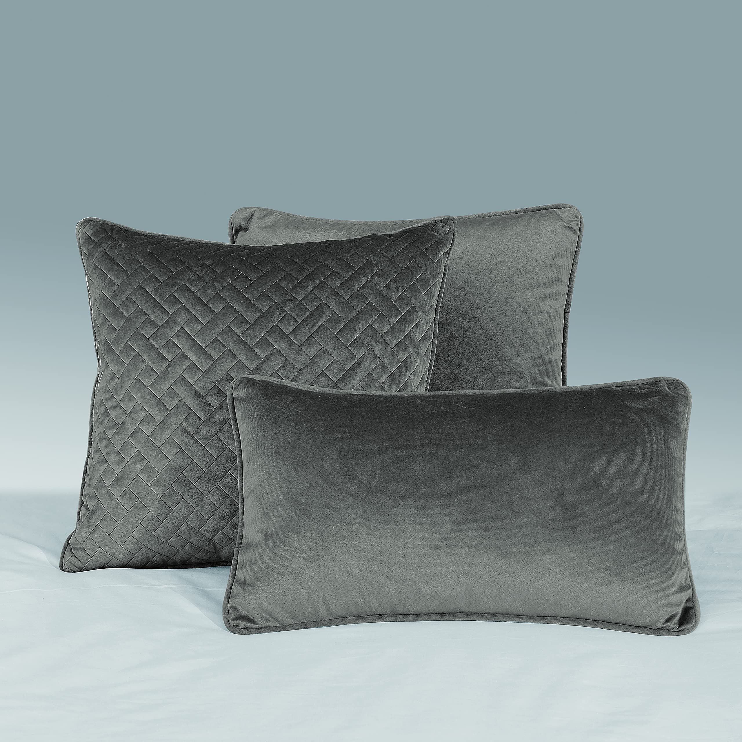 The Bettersleep Company Taupe The Better Sleep Company Luxury French Velvet Throws, Bedspreads, Runners And Cushions (, Boudoir Cushion Cover 30Cm X 50Cm)
