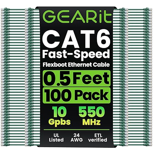 Miniatura 9 de GearIT Paquete de 100 cables de conexión Cat6 de 3 pies, cable Ethernet Cat 6 sin enganches, flexible y suave, serie Preimum, color azul