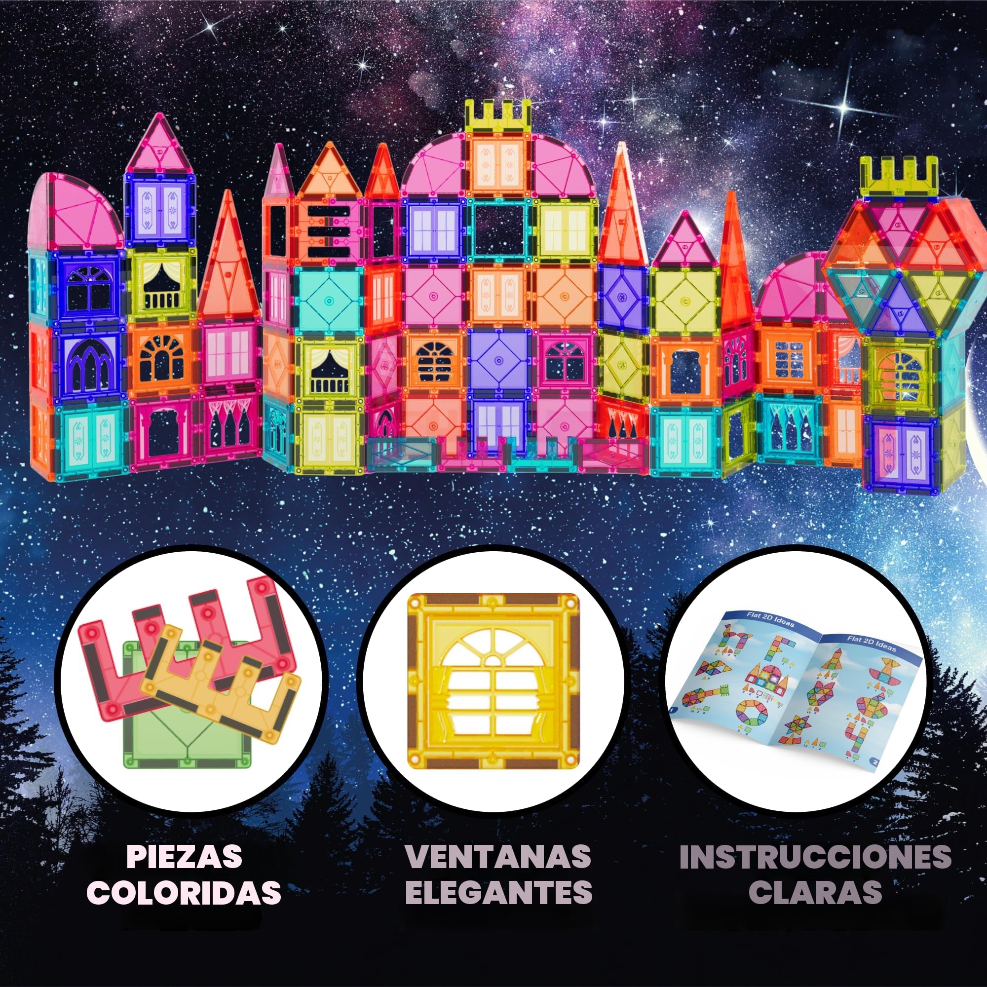 Desire Deluxe - Juego de bloques magnéticos de construcción para niños (100 piezas) - Aprender con imanes STEM - Juguete educativo de construcción para niños de 3 años en adelante - Desarrollo